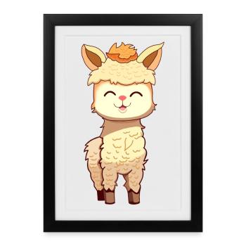 Alpaca - Framed poster (27 × 37 cm) - black - Front