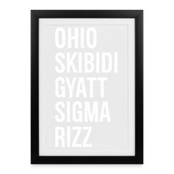 ohio skibidi gyatt sigma rizz - Affiche encadrée (27 × 37 cm) - noir - Devant