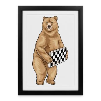 Bear Chessboard Chess Board Game - Framed poster (27 × 37 cm) - black - Front