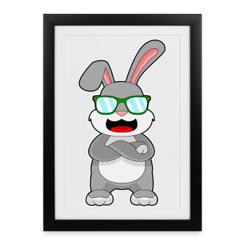Lunettes de soleil Bunny - Affiche encadrée (27 × 37 cm) - noir - Devant