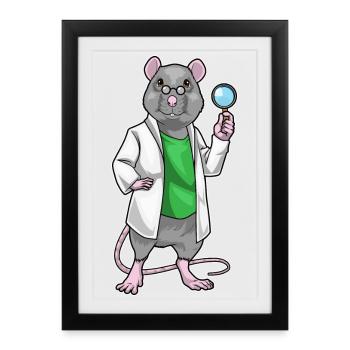 Rat Science Teacher School - Framed poster (27 × 37 cm) - black - Front