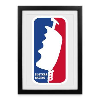 Slotcar Racing Liga - Gerahmtes Poster (27 × 37 cm) - Schwarz - Vorne