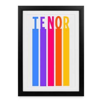 Choir Tenor Voice Retro Stripes - Framed poster (27 × 37 cm) - black - Front