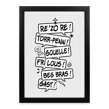 Breton swearing, the basics - Framed poster (27 × 37 cm) - black - Front