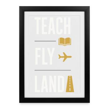 Flight Instructor Cfi Pilot Aviation Instructor - Framed poster (27 × 37 cm) - black - Front