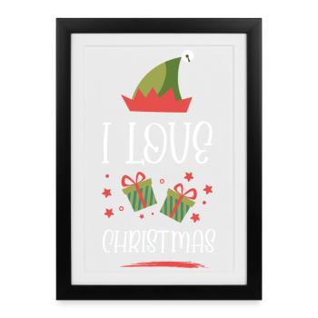 I love Christmas - Framed poster (27 × 37 cm) - black - Front