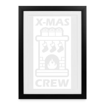 Fireplace Christmas Crew Xmas - Framed poster (27 × 37 cm) - black - Front