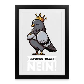 Avant que vous ne demandiez : pigeons, amateurs, oiseaux - Affiche encadrée (27 × 37 cm) - noir - Devant