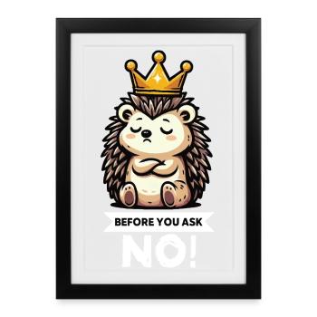 Before You Ask Hedgehog Hedgehog Lover Hedgehog Stinger - Framed poster (27 × 37 cm) - black - Front