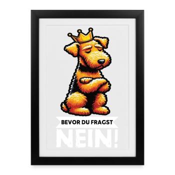 Avant que vous ne demandiez : Airedale Terrier Airedales - Affiche encadrée (27 × 37 cm) - noir - Devant