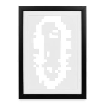 Germe de pixel art bactérien - Affiche encadrée (27 × 37 cm) - noir - Devant