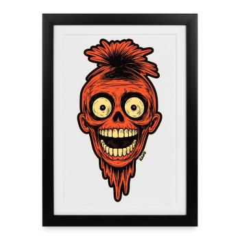 Crimson Skull Mohawk Mascot - Framed poster (27 × 37 cm) - black - Front