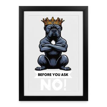 Avant de demander Cane Corso Cane Corsos Corso Corso Héliceur - Affiche encadrée (27 × 37 cm) - noir - Devant