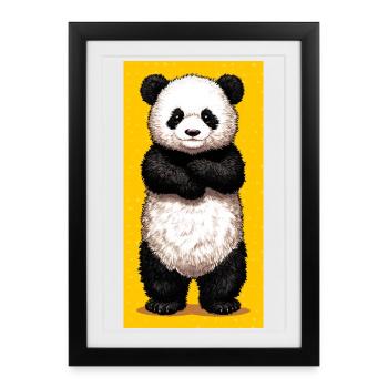 panda - Affiche encadrée (27 × 37 cm) - noir - Devant