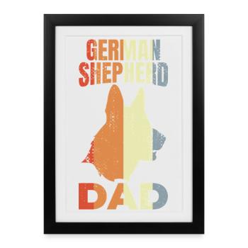 Schäferhund Vater - Gerahmtes Poster (27 × 37 cm) - Schwarz - Vorne