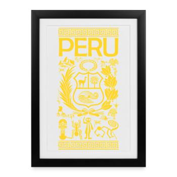 Pérou - Affiche encadrée (27 × 37 cm) - noir - Devant