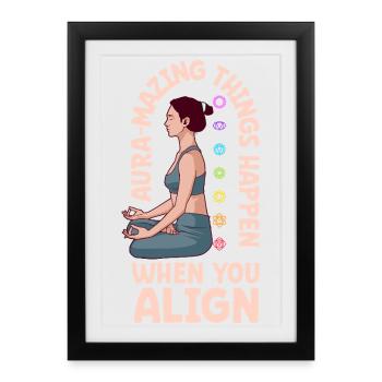 Pouvoir d’Aura - Alignement du Chakra - Affiche encadrée (27 × 37 cm) - noir - Devant