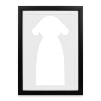 Silhouette de chien – Design minimaliste de chien - Affiche encadrée (27 × 37 cm) - noir - Devant