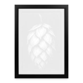 Houblon - Affiche encadrée (27 × 37 cm) - noir - Devant