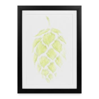 Houblon - Affiche encadrée (27 × 37 cm) - noir - Devant