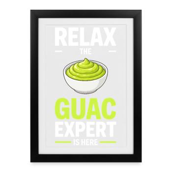 Cadeau de trempette guacamole et avocat - Affiche encadrée (27 × 37 cm) - noir - Devant