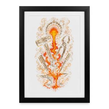 Forgeron, ferrant - Affiche encadrée (27 × 37 cm) - noir - Devant