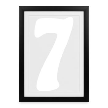 Seven: Minimalist Numeral 7 | Seventh - Framed poster (27 × 37 cm) - black - Front
