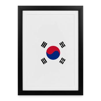 South Korea flag map - Framed poster (27 × 37 cm) - black - Front