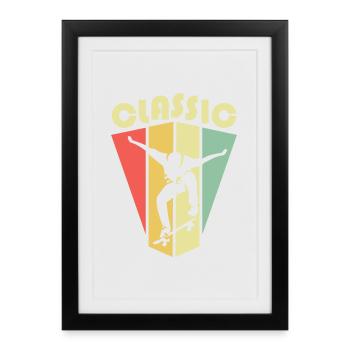 Classic Skateboarding Classic Retro Vintage Icon - Framed poster (27 × 37 cm) - black - Front