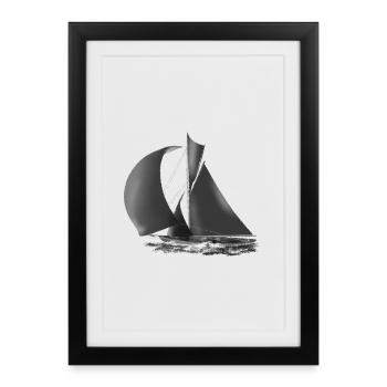 Sailboat - Framed poster (27 × 37 cm) - black - Front