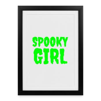Fille effrayante Neon Horreur Design - Affiche encadrée (27 × 37 cm) - noir - Devant