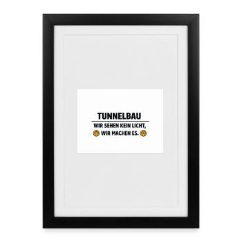 Tunnel Lichtmacher - Affiche encadrée (27 × 37 cm) - noir - Devant