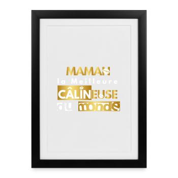 maman câlin version or - Affiche encadrée (27 × 37 cm) - noir - Devant