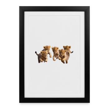 Katzenkinder sind gut drauf - Gerahmtes Poster (27 × 37 cm) - Schwarz - Vorne