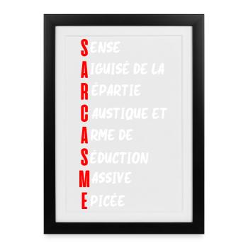 SARCASME définition /Humour noir - Affiche encadrée (27 × 37 cm) - noir - Devant