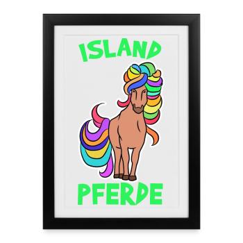 Chevaux Poney Chevaux islandais Citation islandaise Fan de chevaux - Affiche encadrée (27 × 37 cm) - noir - Devant