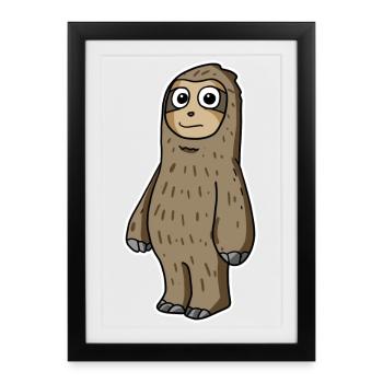 Sloth motif - Framed poster (27 × 37 cm) - black - Front