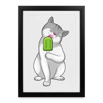 Cat popsicles - Framed poster (27 × 37 cm) - black - Front