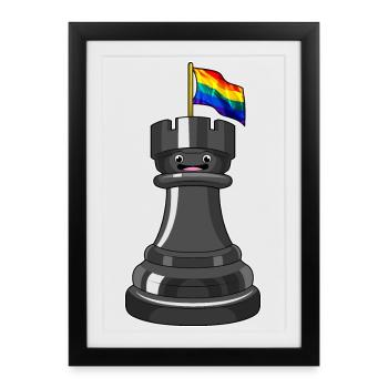 Chess Piece Tower Chess - Framed poster (27 × 37 cm) - black - Front