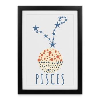 La constellation des Poissons - Affiche encadrée (27 × 37 cm) - noir - Devant