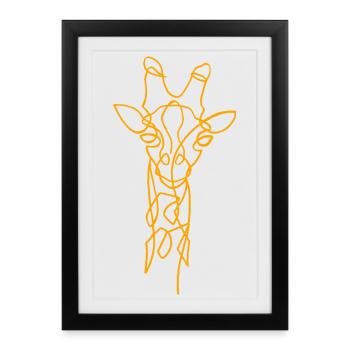 Sketch of the giraffe - Framed poster (27 × 37 cm) - black - Front