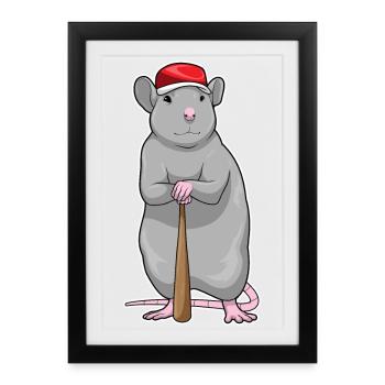 Rat Baseball Baseball Bats - Framed poster (27 × 37 cm) - black - Front