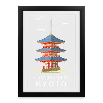 Kyoto, Japan, Kiyomizu-Dera Buddhist Temple - Framed poster (27 × 37 cm) - black - Front