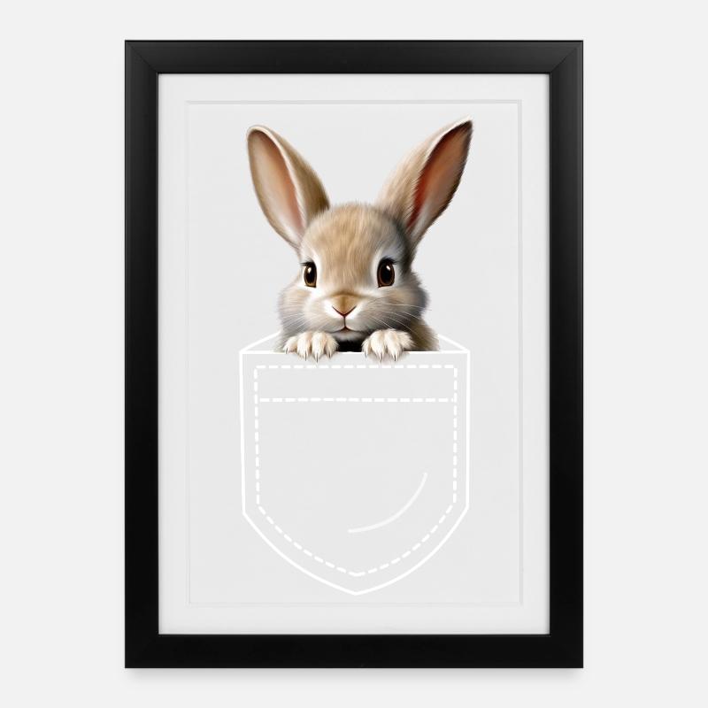 Rabbit Rabbit - Framed poster (27 × 37 cm) - black