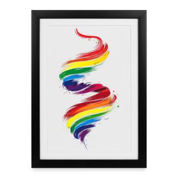 Abstract Rainbow Pride Tornado Design - Vibrant - Framed poster (27 × 37 cm) - black - Front