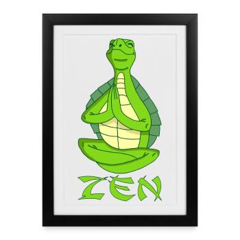 Yogi Turtle - Framed poster (27 × 37 cm) - black - Front