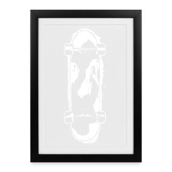 Skateboard Sketch - Framed poster (27 × 37 cm) - black - Front
