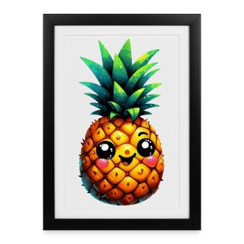 Ananas - Affiche encadrée (27 × 37 cm) - noir - Devant