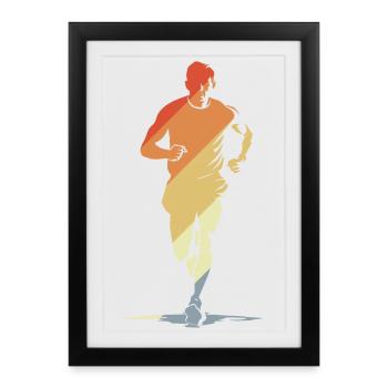 Runner Vintage Look - Affiche encadrée (27 × 37 cm) - noir - Devant