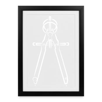 Compass Sketch - Framed poster (27 × 37 cm) - black - Front